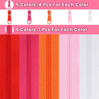 DOITEM Zipper Tape 3 mm Nylon Endless Zipper Set with Slider - 5 Colors