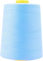 Mandala Crafts 4 Pack of Serger Threads Cones Spools - 20S/2 24000 Yards Polyester Ice Blue Threads for Sergers Machine and Overlock Quilting Sewing Machine