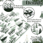 100 Sheets Christmas Tree Tissue Paper, 20x14in Forest Style Wrapping Tissue Watercolor Xmas Tree Art Tissue for Xmas Party Gift Bag Fillers Winter Party Decor (Green)