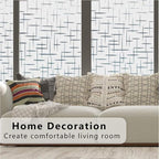 Finnez Frosted Window Film Non-Adhesive, Frosting Privacy Film for Glass Windows, Self Static-Cling Decorative Window Cling for Home Office UV Protection Cross Pattern, 23.6 x 118.1 inches
