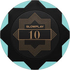 SLOWPLAY Nash Clay Poker Chips, 14 Grams Heavyweight Clay Composite, 40mm Large Chips in Bulk, Pack of 50 with Denomination of 10
