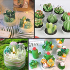 7 Cavity Succulent Silicone Mold for Candle Making,3D Silicone Cactus Succulents Leaves Candle Molds,Succulent Fondant Resin Molds for Candle Soaps Making, Wax Resin Casting,Cupcake