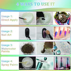 Matio Chameleon Mica Powder, 10 * 5g White Chrome Powder, Pearlescent Effect Color Shift Pigment, Mica Powder Set for Epoxy Resin, Soap Candle Dye, Nail Art, Makeup, Bath Bombs,Painting,Slime Pigment