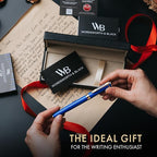 Wordsworth & Black Fountain Pen Set, 18K Gilded Medium Nib, Includes 24 Pack Ink Cartridges, Ink Refill Converter & Gift Box, Gold Finish, Calligraphy, [Imperial Blue], Perfect for Men & Women