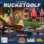 bucketgolf Game 6 Hole Bundle with Clubs - The Best Backyard Golf Game for All Ages and Levels Adults, Kids, Families, Schools, Yards, Parks, Beaches, Vacation. (4 Clubs (4 RH))