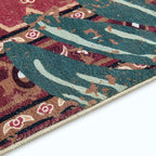 Tribal Rugs Summer Tropical 6x9 Area Rugs Wine Red Traditional Boho Vintage Oriental Rug Carpet for Bedroom Kitchen Dining Living Room Indoor Entryway Washable
