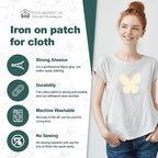Iron on Patches for Clothes, 8 Pieces Fabric Patches for Clothing, Bag, Hat Repair, Clothing Repair Decorating Kit 3.7" by 4.9" (9.5 cm x 12.5 cm, Light Yellow)