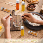 100 Pcs Small Clear Vials Spice Mini Jars with Lids Mini Glass Bottles with Screw Aluminum Metal Caps Tiny Jars Sample Containers for Powder Cream Cosmetic Jewelry Wedding (15 ml,Silver Caps)