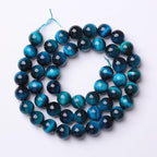10mm 38pcs Blue Tiger Eye Gemstone Loose Beads Natural Round Stone Beads for Jewelry Making DIY Bracelet Necklace Earrings 1 Strand 15" (Blue Tiger Eye, 10mm)