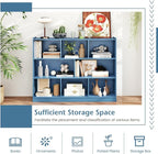 Toy Storage Organizer, 2-Tier Kids Bookshelf, 5 Cube Kids' Bookcases, Cabinets & Shelves, Wooden Toy Organizers, Small Book Shelf for Bedroom, Playroom, Classroom, Nursery (Blue, 3-Tier)