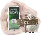 Desert Breeze Distributing 100% Natural Merino Wool Roving - Premium Combed Top Merino Roving Wool - Tapestry, Spinning, Wet Felting & Needle Felting Supplies - 21.5 Micron - 1 oz, Color Cafe Au Lait