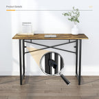 47 inch Folding Computer Desk, Writing Gaming Computer Camping Table, No Assembly Required Home Office Desk, Rustic Brown