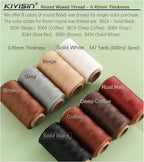 Thin Wax Polyester Thread, 0.45mm, 547 Yards, 3 Ply Round Waxed Cord Strings for Sewing, Beading, Binding, Micro Braiding, Fine Leather Craft and Micro Macrame Jewelry - Deep Coffee