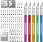 55 Pack Exacto Knife, Hobby Knife Set with 5 Craft Knives and 50 Precision Knife Blades(#11) for Art,Scrapbooking,Carving, DIY, Cutting, Stenciling by EGYPAMID