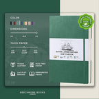 Beechmore Books A3 Sketchbook – 11.7x16.5 Premium Vegan Leather Bound Large Sketch Book Hardcover with 160 Thick 160gsm Perforated Ivory Pages, Blank Sketch Pad Gift Boxed Back Pocket Ribbon Bookmark