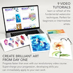CHROMATEK Watercolor Paint Set, 84 Piece Kit, Video Tutorial Course, 48 Tubes, from Beginner to Intermediate & Professional Artists, Paper, 8 Brushes, Palette, Aquapen, Masking Tape, 12ml Tubes