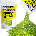 Hemway Polyurethane & Epoxy Resin Glitter 100g / 3.5oz Metallic Crystal Flake Additive for Flooring Jewelry Tumblers Glass Pigment - Extra Chunky (1/24" 0.040" 1mm) - Lime Green