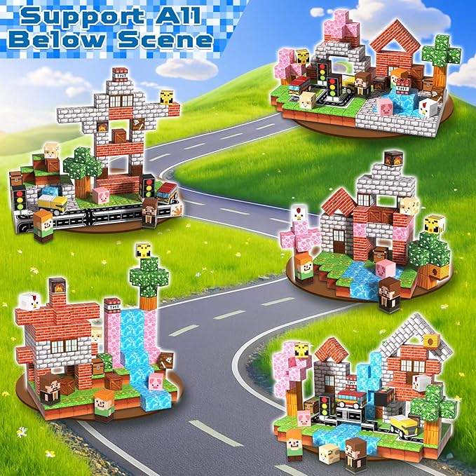 200 PCS Magnetic Blocks - Magnetic Building Blocks Cubes, Magnet Toys for Kids Age 3+, Toy Building Set for Kids, Magnets Stacking Construction Birthday Gifts for Boys Girls Age 4-8, 8-12