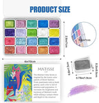 Mini Forestry Shifting Watercolor Painting Set, 40 Color Shifting Watercolor Paint Set, Shimmer Metallic Watercolor Paints Set, Glitter Watercolor Paint, Solid, Matisse & Rococo Style