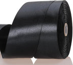 2 Inch Black Solid Satin Ribbon, 50 Yards Craft Fabric Ribbon for Gift Wrapping Floral Bouquets Wedding Party Decoration