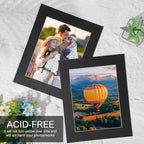 Prudiut 15 Pack 8x10 Black Picture Mats, Frame Mattes for 5x7 Pictures Photo Frame Mat Core Bevel Cut Mat Board Show Kit for Photos, Prints, Artworks