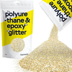 Hemway Polyurethane & Epoxy Resin Glitter 100g / 3.5oz Metallic Crystal Flake Additive for Flooring Jewelry Tumblers Glass Pigment - Fine (1/64" 0.015" 0.4mm) - Champagne Gold