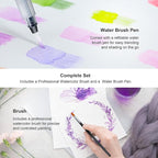 KALOUR Watercolor Pencils with Brush, 36 Colors, Blendable Wet or Dry, Ideal for Coloring Books and Art