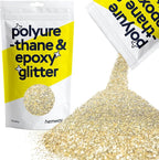 Hemway Polyurethane & Epoxy Resin Glitter 100g / 3.5oz Metallic Crystal Flake Additive for Flooring Jewelry Tumblers Glass Pigment - Chunky (1/40" 0.025" 0.6mm) - Champagne Gold