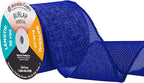 Mandala Crafts Royal Blue Burlap Ribbon 3 Inches Wide Jute Ribbons for Crafts - 20 Yds Roll Rustic Burlap Wrap Trim Ribbons for Wreaths Bows Wedding Party Decoration