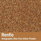 Renfio Holographic Ultra Fine Glitter Powder Metallic Resin Glitter 2.11 Oz (60g) PET Flakes Crafts Sequins 1/128" 0.008" 0.2mm Epoxy Chips Flakes for Tumblers Slime - Laser Rose Gold