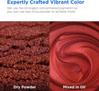 Rolio Premium Red Mica Powder - Rosewood (100G / 3.5 oz) - 1 Jar of Dark Red Pigment Powder for Epoxy Resin, Dye, Soap Making, Nail Polish, Paint, Candle Making, Bath Bombs, Slime