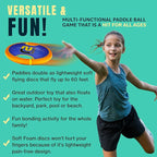 Fun Bouncy Paddle & Stringy Ball Toss & Catch Game - Easy to Use for Kids All Ages - Soft Foam Design for Safe Play Indoors or Outdoors - Also Works as Flying Disc - Great Gift Idea for Boys & Girls