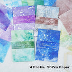 Color of The World Scrapbook Paper Set, 96 PCS Dual Material Craft Paper for Journaling, DIY Collage, Card Making, Scrapbooking – 4 Aesthetic Styles: Starry, Nature, Vintage & Pastel