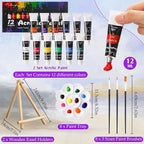 Cholemy 36 Pcs Paint and Sip Kit for Adults 8''x10'' Pre Drawn Canvas for Painting DIY Afro Acrylic Painting Kit Wood Easel Brushes Date Night Bulk for Christmas Party Gifts(Sunset)