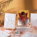Zhanmai 12 Pack Pre Drawn Canvas for Painting Sip and Paint Kit 8" x 10" Paint Party Set Canvas Painting Pre Printed Canvases for Party Favor DIY Virtual Adult's Date Night(Fashionable Couple)