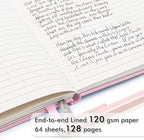 feela 5 Pack Notebooks Journals Bulk, Hardcover Notebook Classic Ruled Lined Journals with Pen Holder for Women Girls School Business Supplies, with 5 Black Pens, 120 GSM, 5.1”x8.3”, A5, Rose Pink