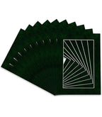 Pack of 25 Acid Free 11x14 Mats Bevel Cut for 8.5x11 Photos - Green Suede Precut Matboards With Backing Boards and Clear Photo Mat Bags For Pictures, Photos, Framing - 4-ply Thickness