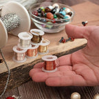 The Beadsmith Craft Wire Assortment - Tarnish-Resistant Copper Wire for Jewelry Making, 6-Pack, 0.75-Inch Mini Spools, 2 Yd Each, 18-Gauge, Assorted Colors, Medium Temper