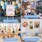 ESRICH 12 Pack Stretched Canvas for Painting, 4x4, 5x7, 8x10, 10x12, 12x16(2 of Each), Round Canvas with 8x8, 12x12(1 of Each), Blank Canvases Primed Paint Canvas for Beginners, Artists