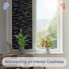Haton Blackout Window Film, Black Out Window Cover, Sun Light Blocking Frosted Privacy for Glass Door, Heat Control Room Darkening Tint for Home Day Sleep, Non-Adhesive, Black 17.5" x 78.7"