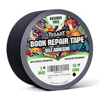 Book Repair Tape - Self Adhesive Matte Book Binding Tape for Reinforcing Protecting, and Covering Mending Books Old Books - 2 Inch Wide x 50 FT Long, Black