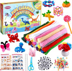 800pcs Pipe Cleaners Crafts Kit, 30 Colors Pipe Cleaners Bulk with 20 Designs Instruction Book, Colorful Chenille Stems for Animal Flower Creative Projects DIY, Arts and Crafts for Kids Ages 4-12