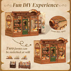 Cutefun Book Nook Kit - DIY Miniature House Dollhouse Kit, Book Nook Kits for Adults, Bookshelf Insert Bookend with LED Light for Teens and Adults (Mrs.Hunt Bakery)