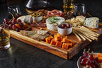 Sonder Los Angeles, XL Thick Teak Wood Cutting Board for Kitchen with Juice Groove, Sorting Compartments, Charcuterie Cheese Board 20x15x1.5 in (Gift Box Included)
