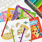 JAPBOR Pizza Coloring Book - 24PCS Mini Pizzas Themed Color Books Bulk for Kids Party Favors, Delicious Pizza Small Painting Pages for Birthday Gifts Class Drawing Colouring Game Goodie Bags Fillers