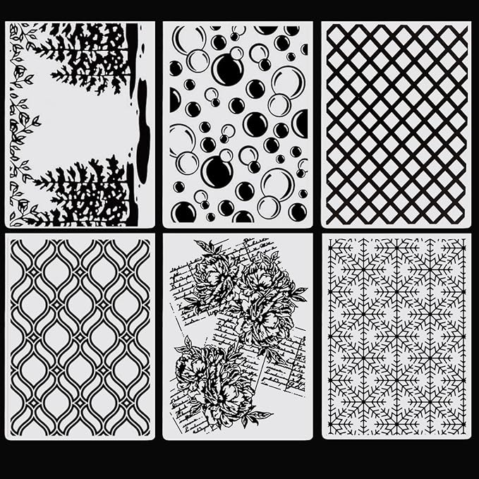 6Pcs Flower Leaf Embossing Folders DIY Craft Paper Card Embossing Template Stencil Paper Card Decorating Mold Plastic Embossing Machine Template for Card Making Scrapbooking Photo Album Decoration