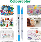 100 Colors Dual Brush Markers for Adult Kids Coloring Books, Water-Based Ink Art Marker Pens Set with Fine & Brush Tips for Bullet Journaling, Drawing, Hand Lettering, Sketching