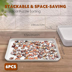 11.5 x 8.3 in Puzzle Sorting Trays Stackable, 6-Pack Puzzle Piece Sorter Trays for 1000/1500/2000 Pieces