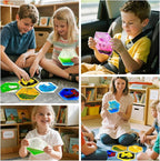 Squishy Liquid Sensory Tiles for Kids – Soft Colorful Hexagonal Tactile Play Pads for Squeezing, Visual Tracking, Desk, Calm Corner, Quiet Play or Travel (12-Pack, 5.2" x 3")