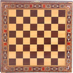 Medieval British Army Antique Copper Metal Chess Set for Adults,Handmade Pieces and Natural Solid Wooden Chess Board with Storage Inside King 3.35inc
